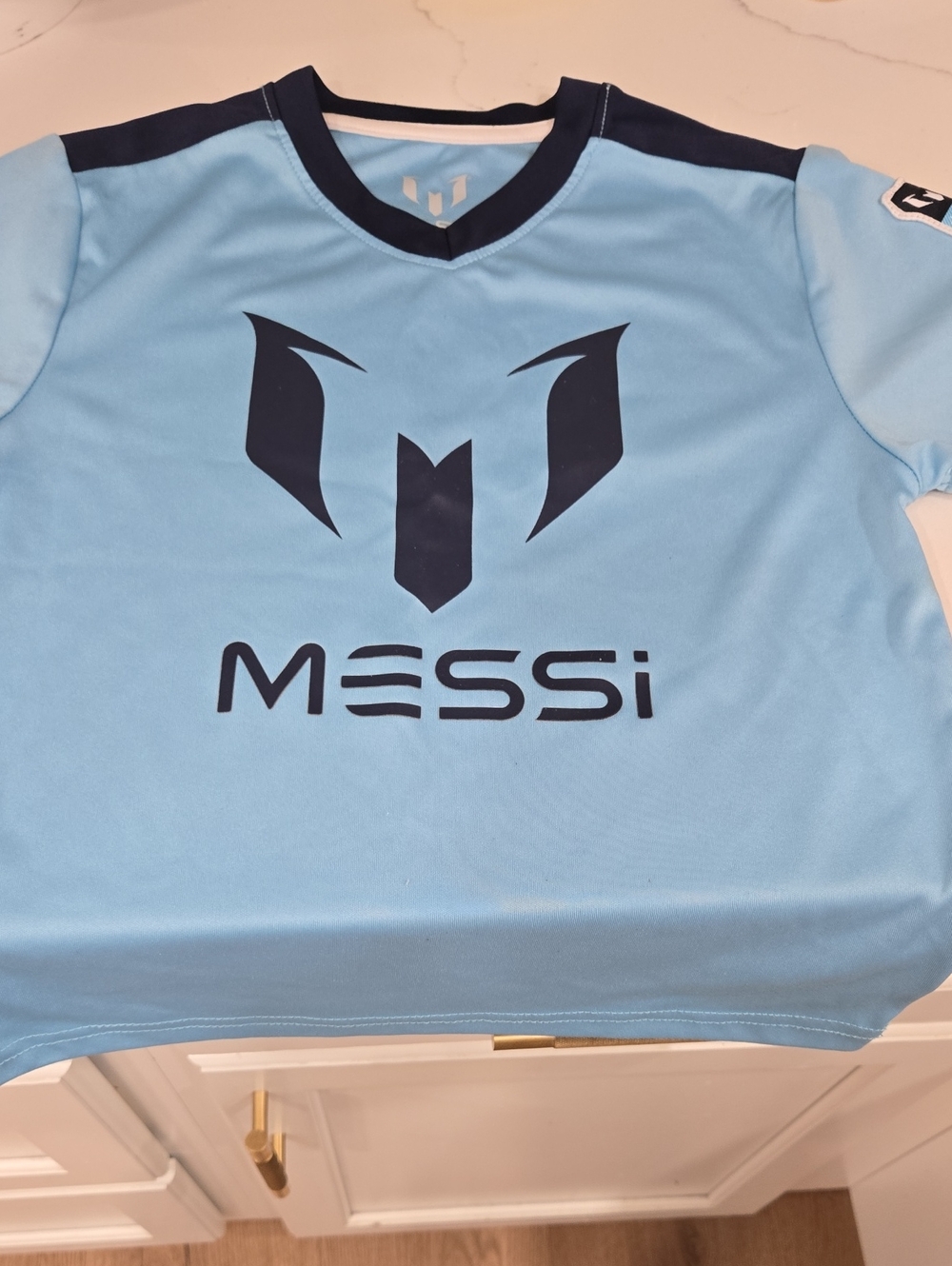 Messi Kids Short Sleeve Soccer Jersey - Light Blue